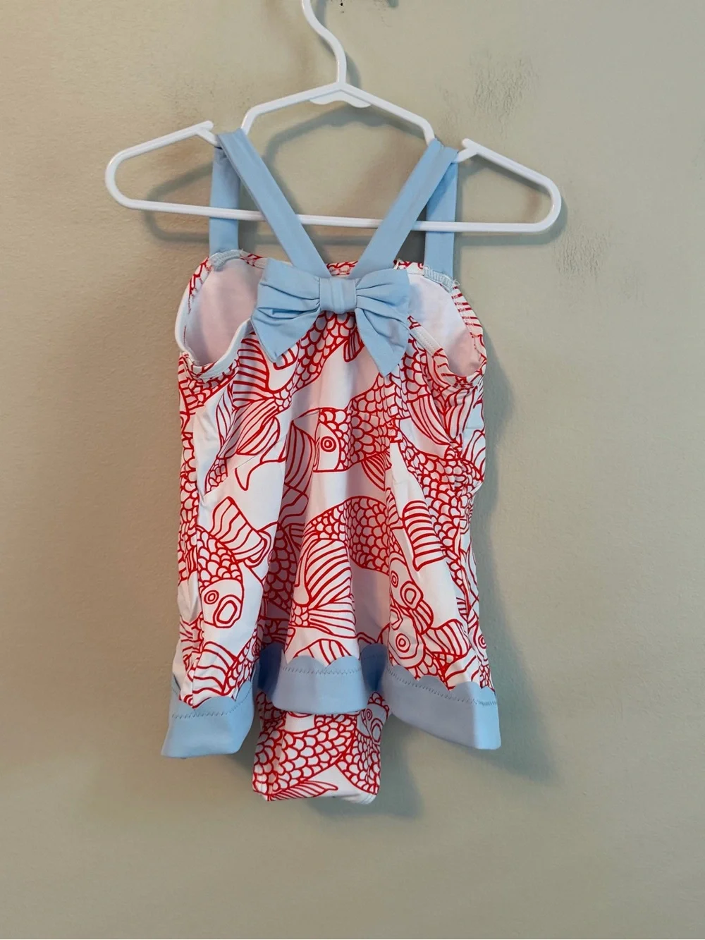 The Beaufort Bonnet Company x Dorothy Draper Red & White Fish Print Swimsuit